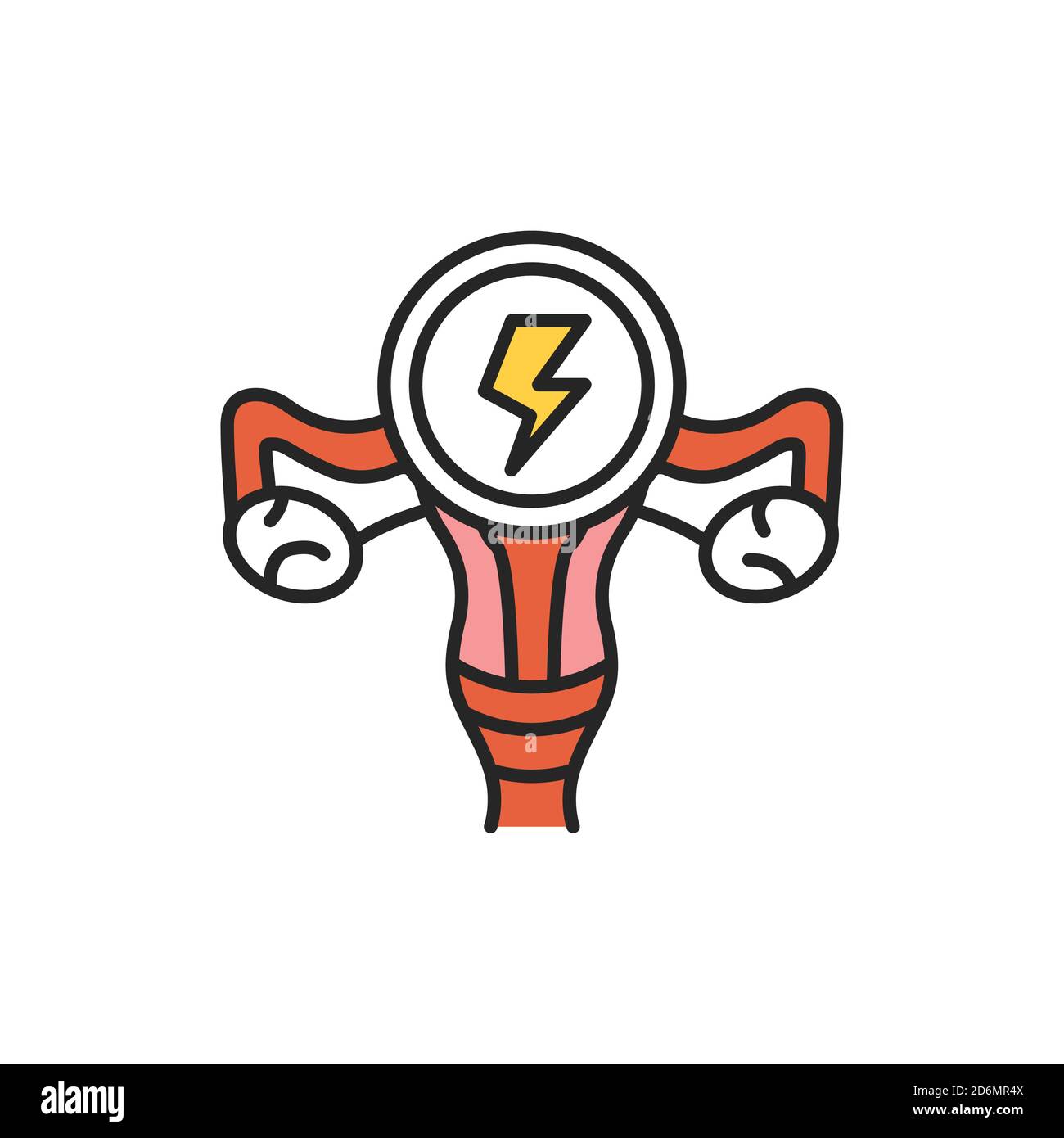 Female reproductive system disease line color icon. Sign for web page, mobile app, button, logo Stock Vector