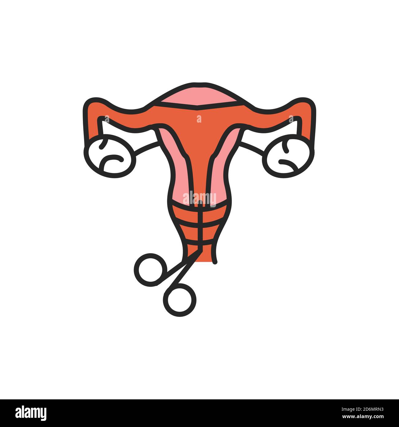 Cervical biopsy line color icon. Female reproductive system checkup. Sign for web page, mobile app, button, logo. Stock Vector