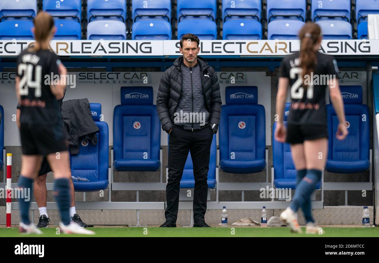 Reading, UK. 18th Oct, 2020. Man City manager Gareth Taylor during the FAWSL match between Reading Women and Manchester City Women at the Madejski Stadium, Reading, England on 18 October 2020. Photo by Andy Rowland. Credit: PRiME Media Images/Alamy Live News Stock Photo