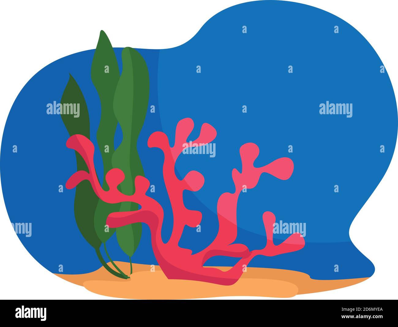 Sea corals, illustration, vector on white background Stock Vector