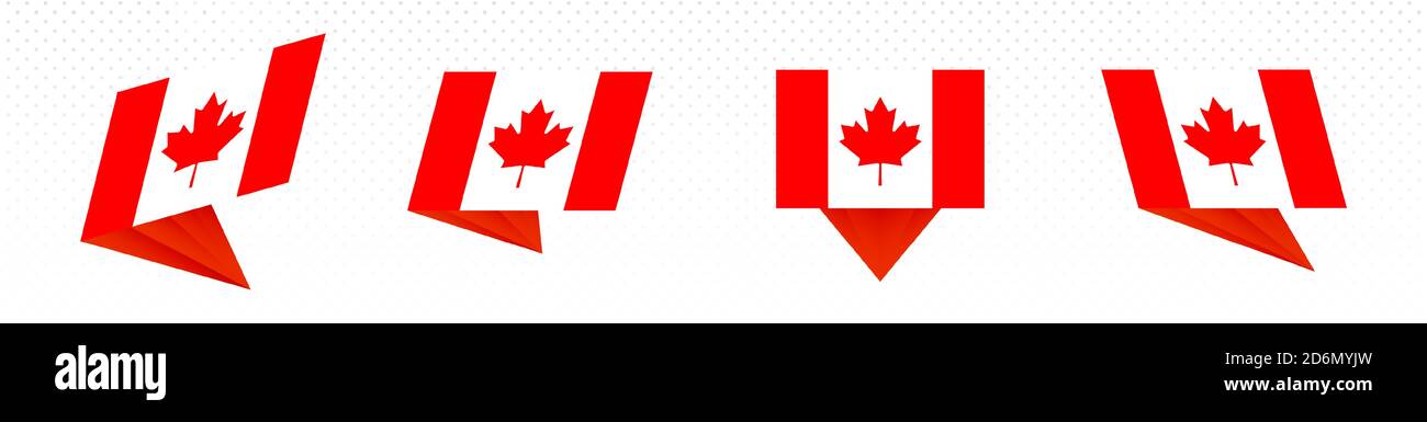 Flag of Canada in modern abstract design, vector flag set Stock Vector ...