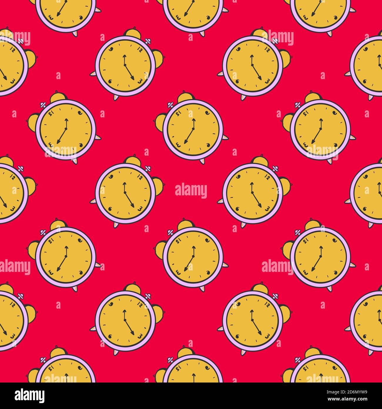 Yellow alarm clock white background Stock Vector Images - Alamy