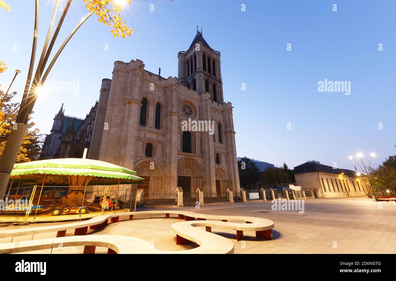 The Basilica of Saint-Denis is the symbol for a 1000 years of the French royal family ties with Christianity. Paris. France. Stock Photo