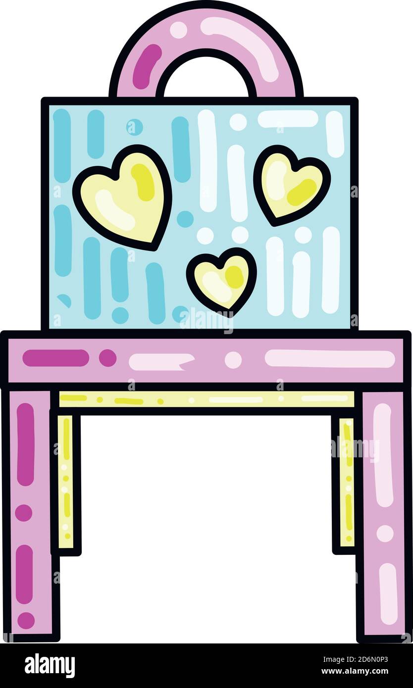 Chair with hearts, illustration, vector on white background Stock Vector