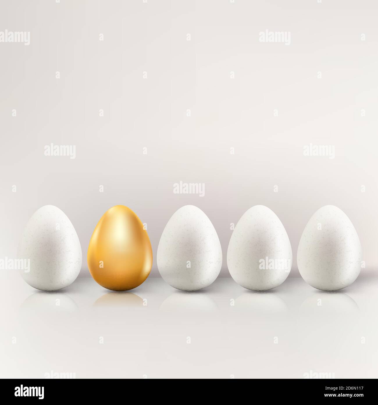 Golden egg in a row of the white eggs. 3D. Stock Photo by ©newb1 35522951