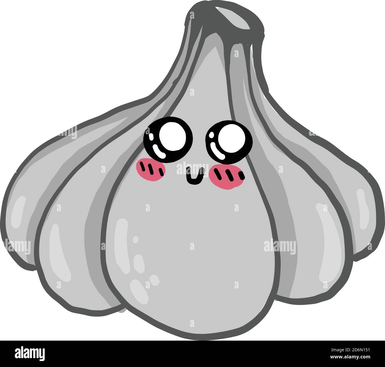 Small grey garlic, illustration, vector on white background Stock Vector