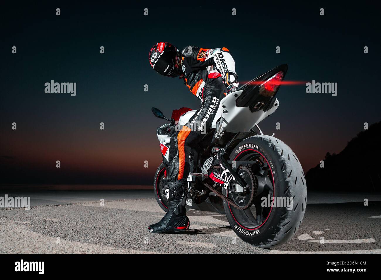 Biker Male Rear View Motorbike High Resolution Stock Photography and ...