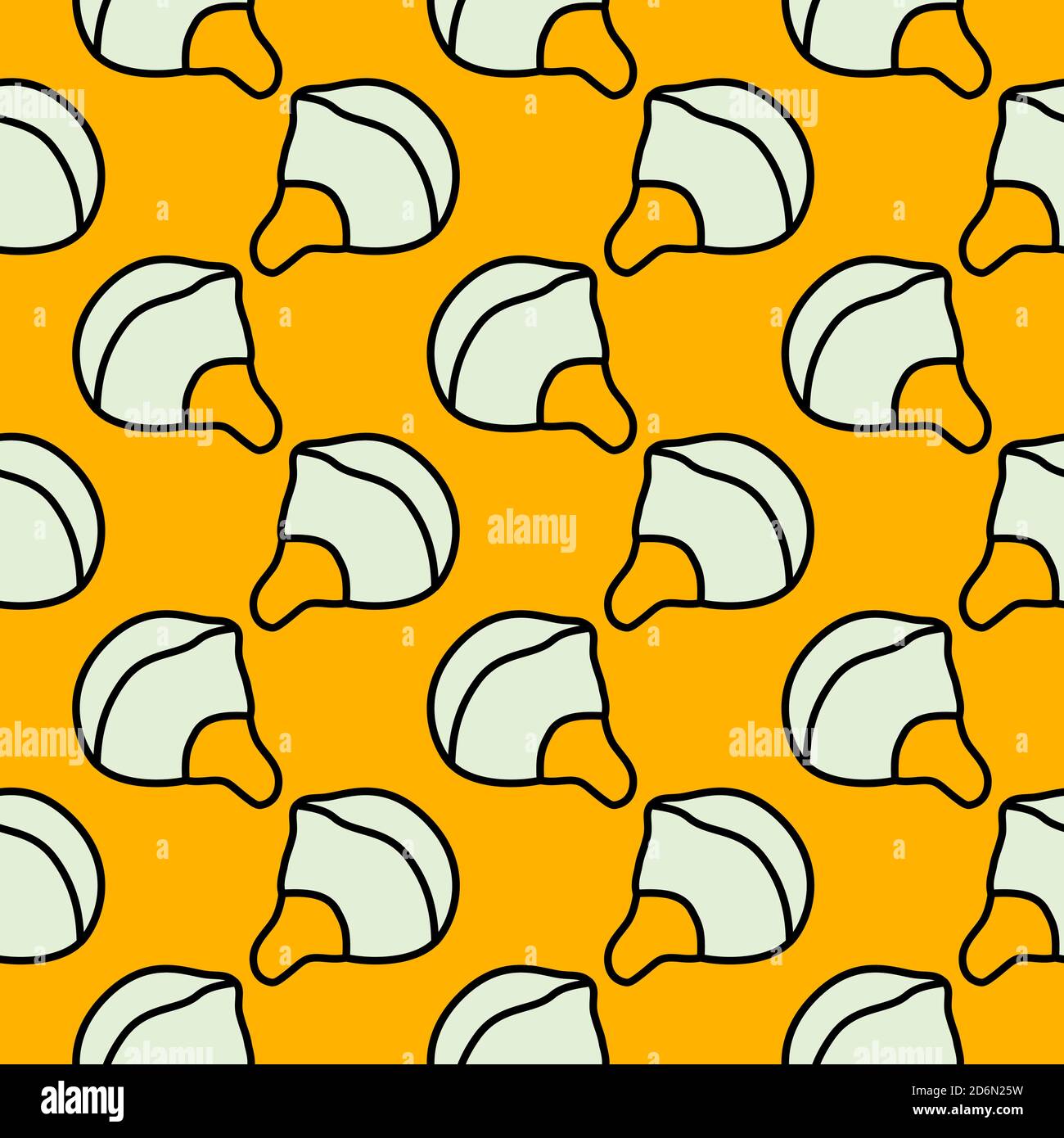 White mask, seamless pattern on yellow background. Stock Vector