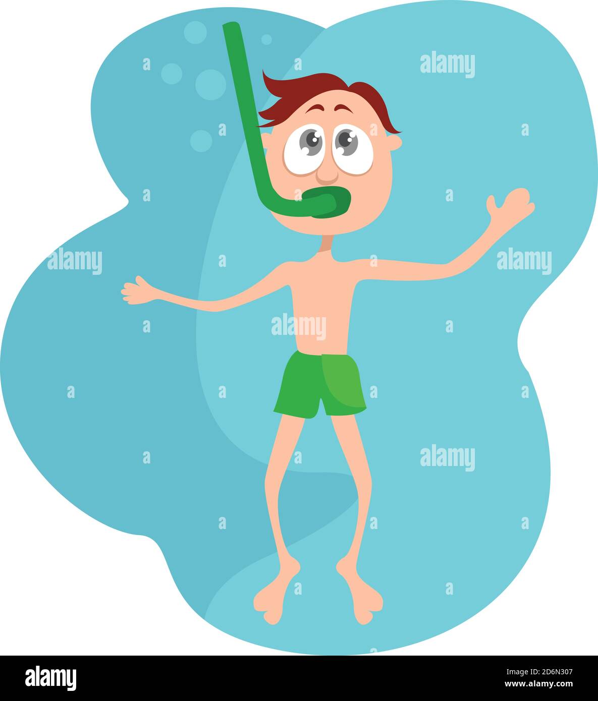 Boy diving, illustration, vector on white background Stock Vector Image ...