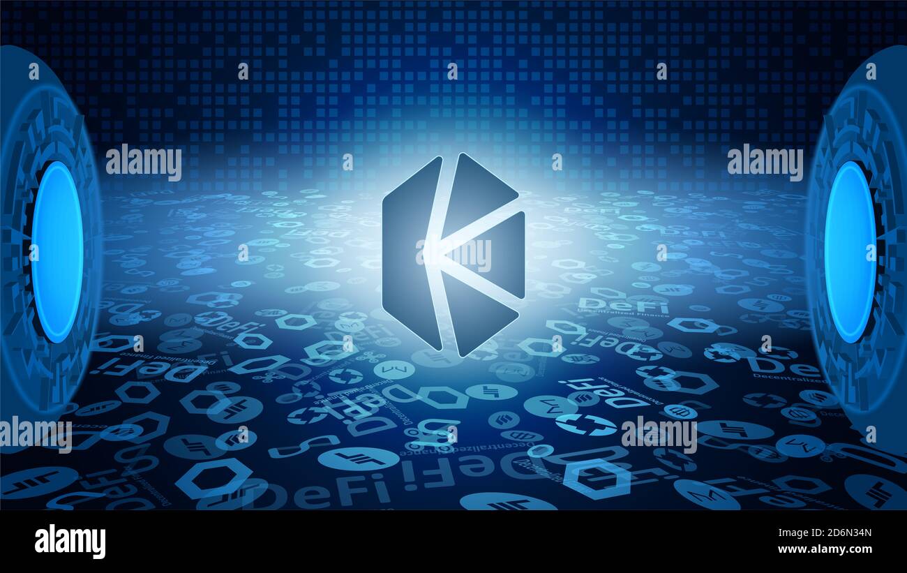Kyber Network KNC token symbol of the DeFi system shining in the rays of  light. Cryptocurrency logo icon. Decentralized finance programs. Vector  EPS10 Stock Photo - Alamy