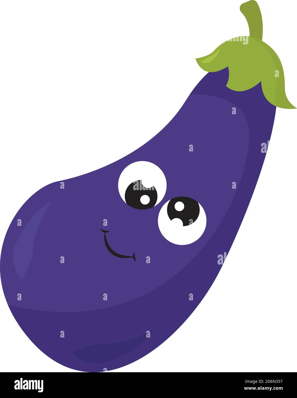 Crazy eggplant, illustration, vector on white background Stock Vector