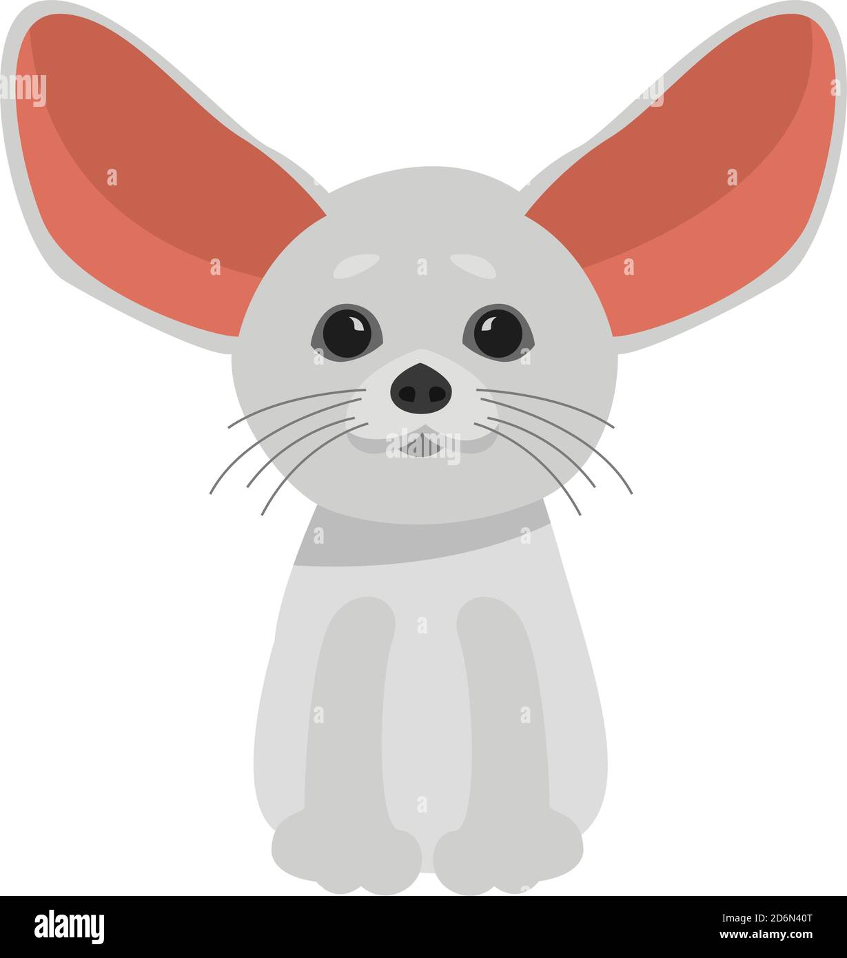 Fennec fox, illustration, vector on white background Stock Vector