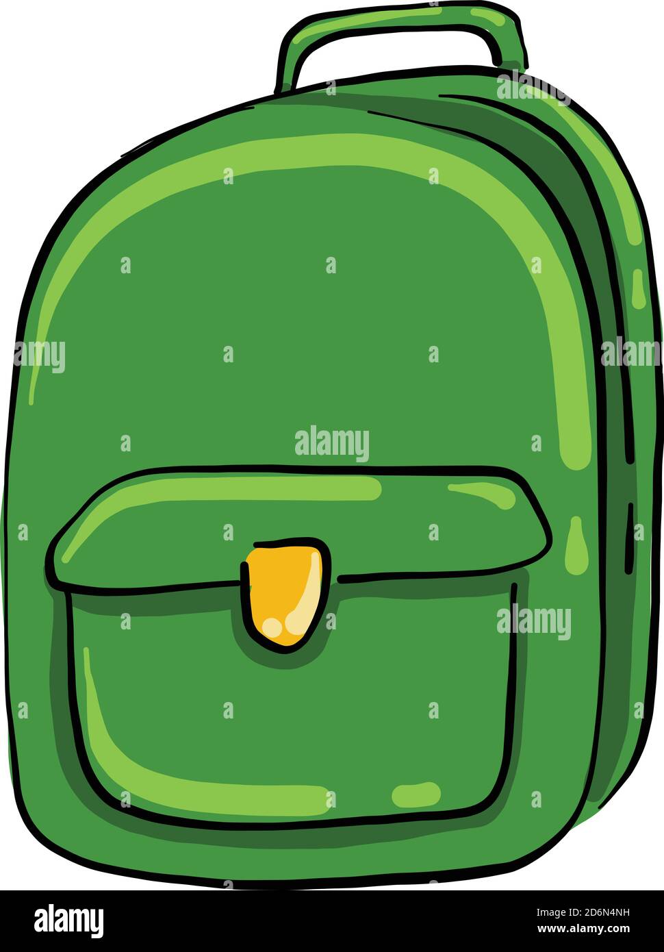 Green backpack, illustration, vector on white background Stock Vector