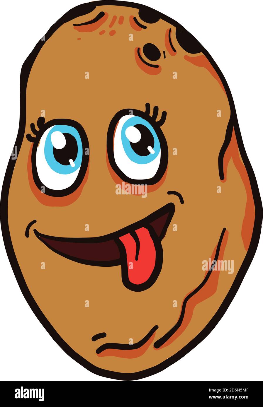 Funny potato, illustration, vector on white background Stock Vector