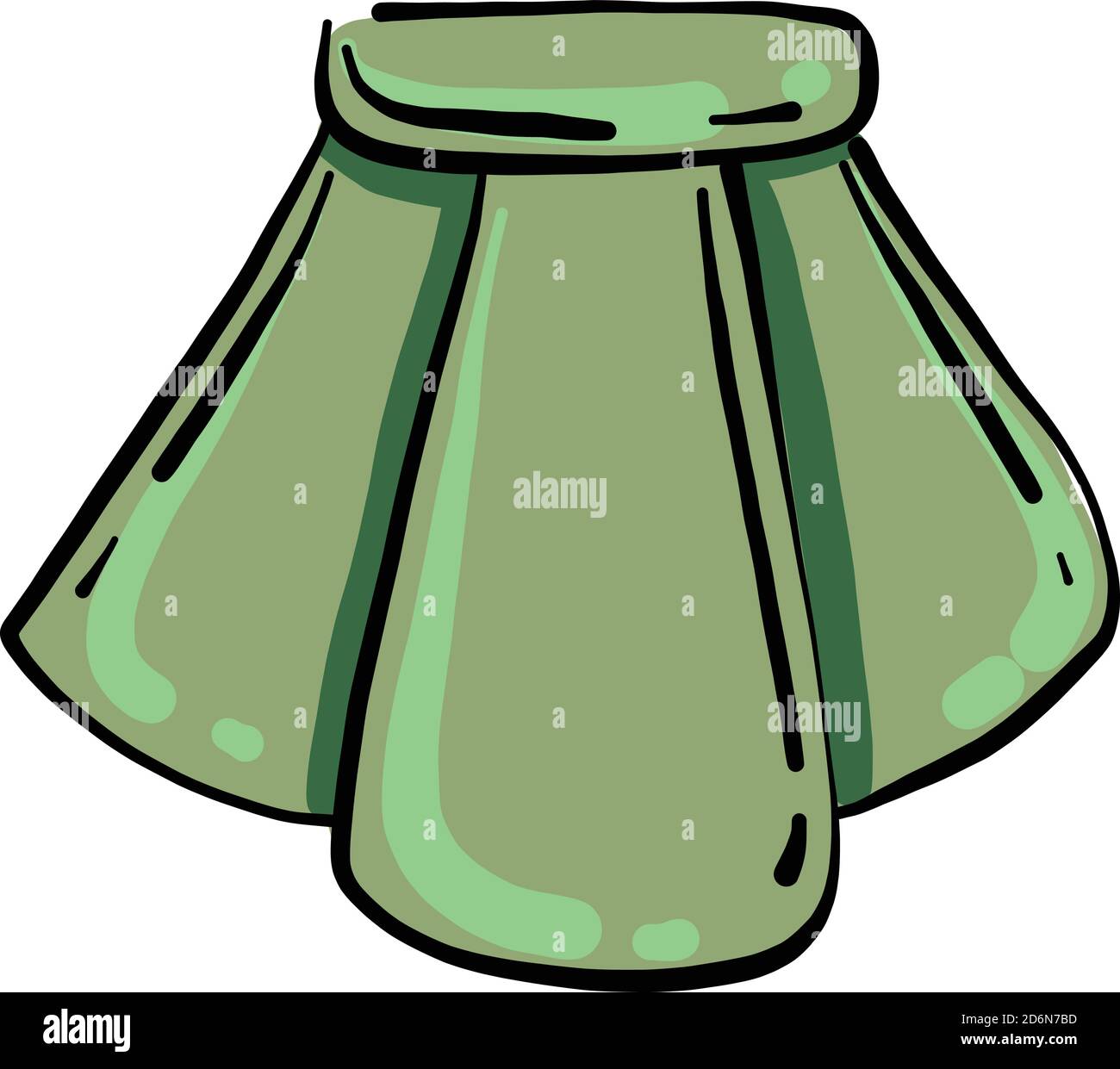 Green skirt, illustration, vector on white background Stock Vector
