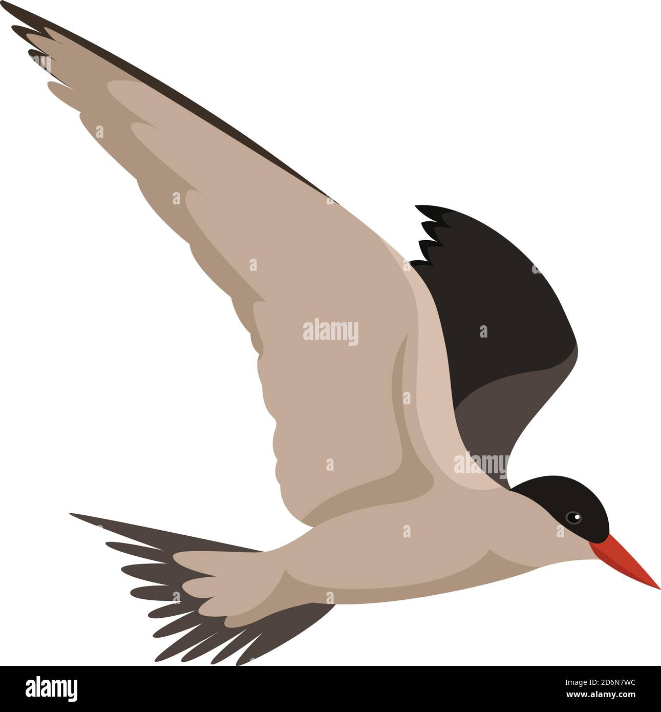 Flying bird, illustration, vector on white background Stock Vector ...