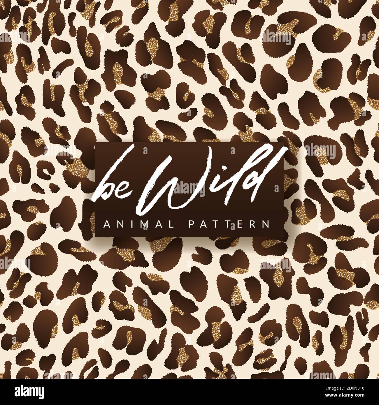 Leopard vector golden seamless pattern. Trendy fashion textile print design in gold shiny colors. Animal fur background with glitter texture. Be wild Stock Vector