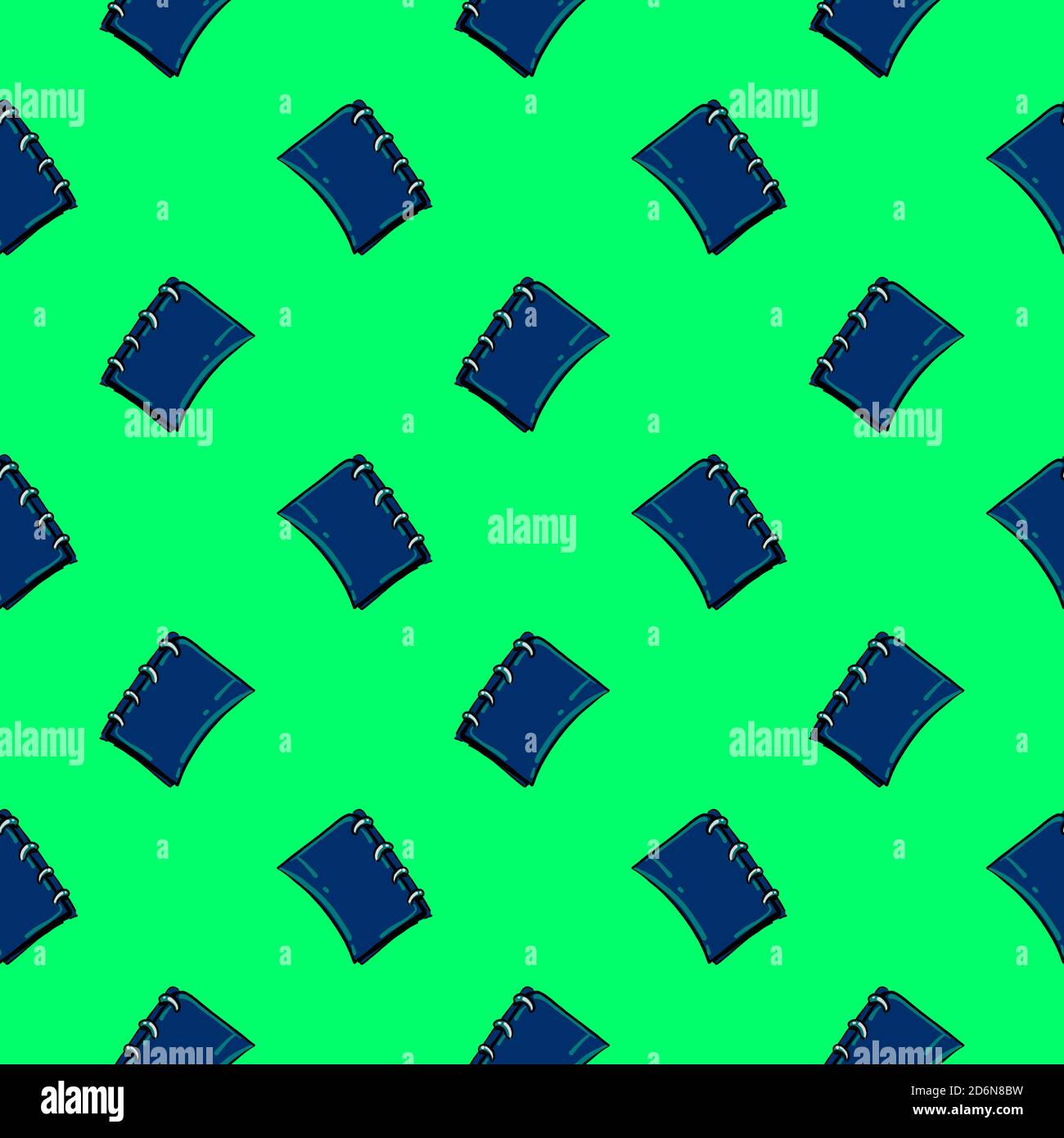 Blue folder, seamless pattern on green background. Stock Vector