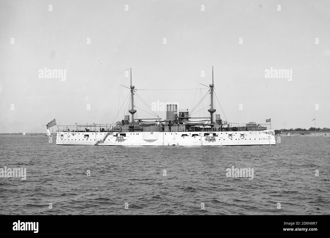 USS Texas, armored battleship. c1895. Stock Photo