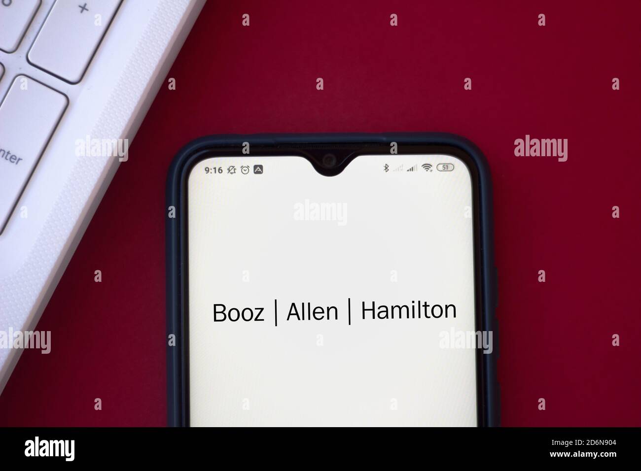 In This Photo Illustration The Booz Allen Hamilton Holding Corporation Logo Seen Displayed On A Smartphone Stock Photo Alamy