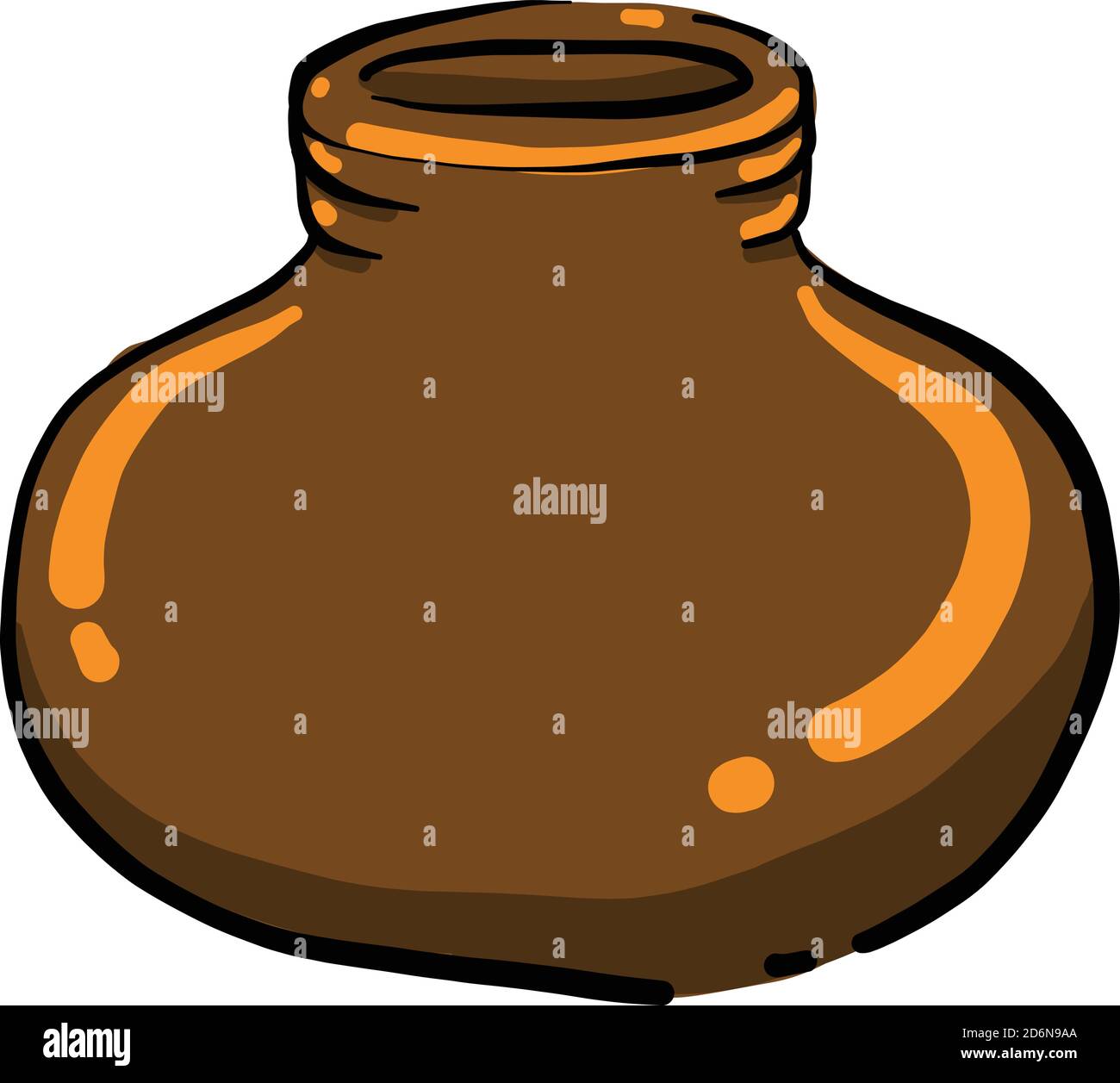 Empty jug, illustration, vector on white background Stock Vector