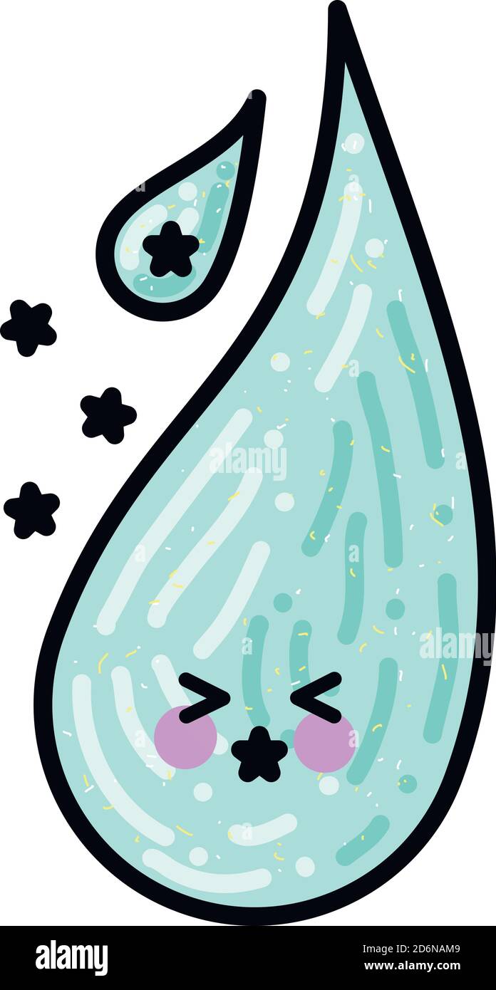 Glowing teardrop, illustration, vector on white background Stock Vector