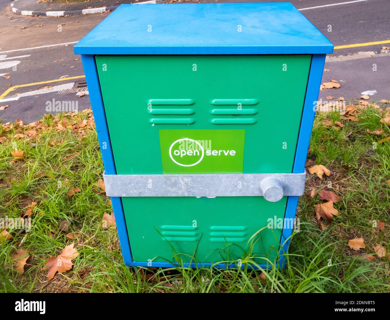 openserve fibre network connectivity box on a street corner in Cape Town South Africa, concept technology in Africa Stock Photo