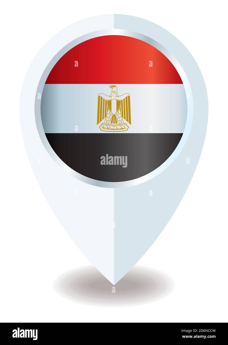 Flag of Egypt, location icon for Multipurpose, Arab Republic of Egypt. Stock Vector