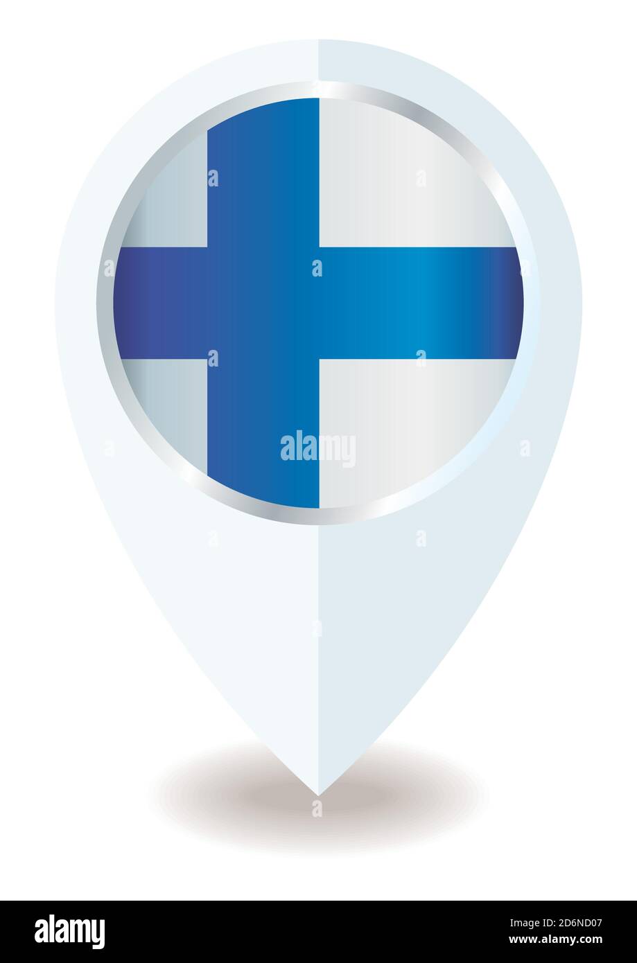 Flag of Finland, location icon for Multipurpose, Republic of Finland. Stock Vector