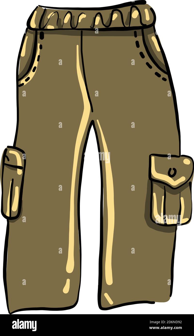 Military pants, illustration, vector on white background Stock Vector