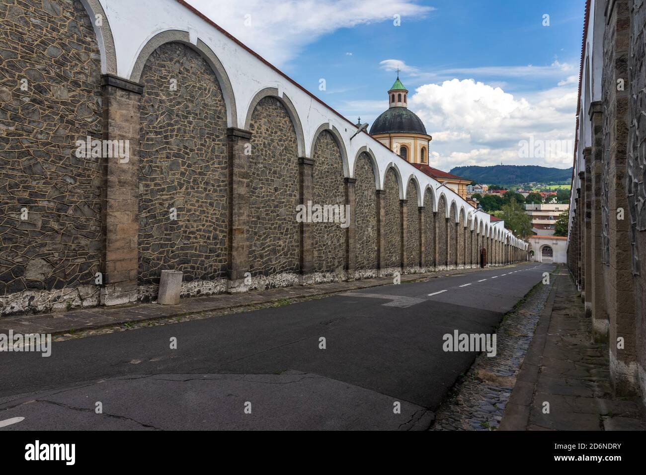 Streets of Tetschen Castle. Decin. Czech Republic. Stock Photo