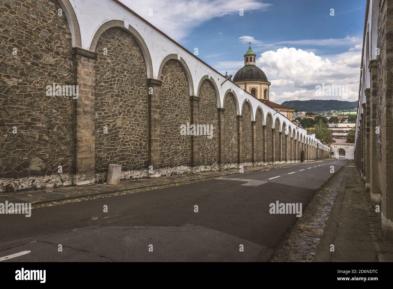 Streets of Tetschen Castle. Decin. Czech Republic. Stock Photo