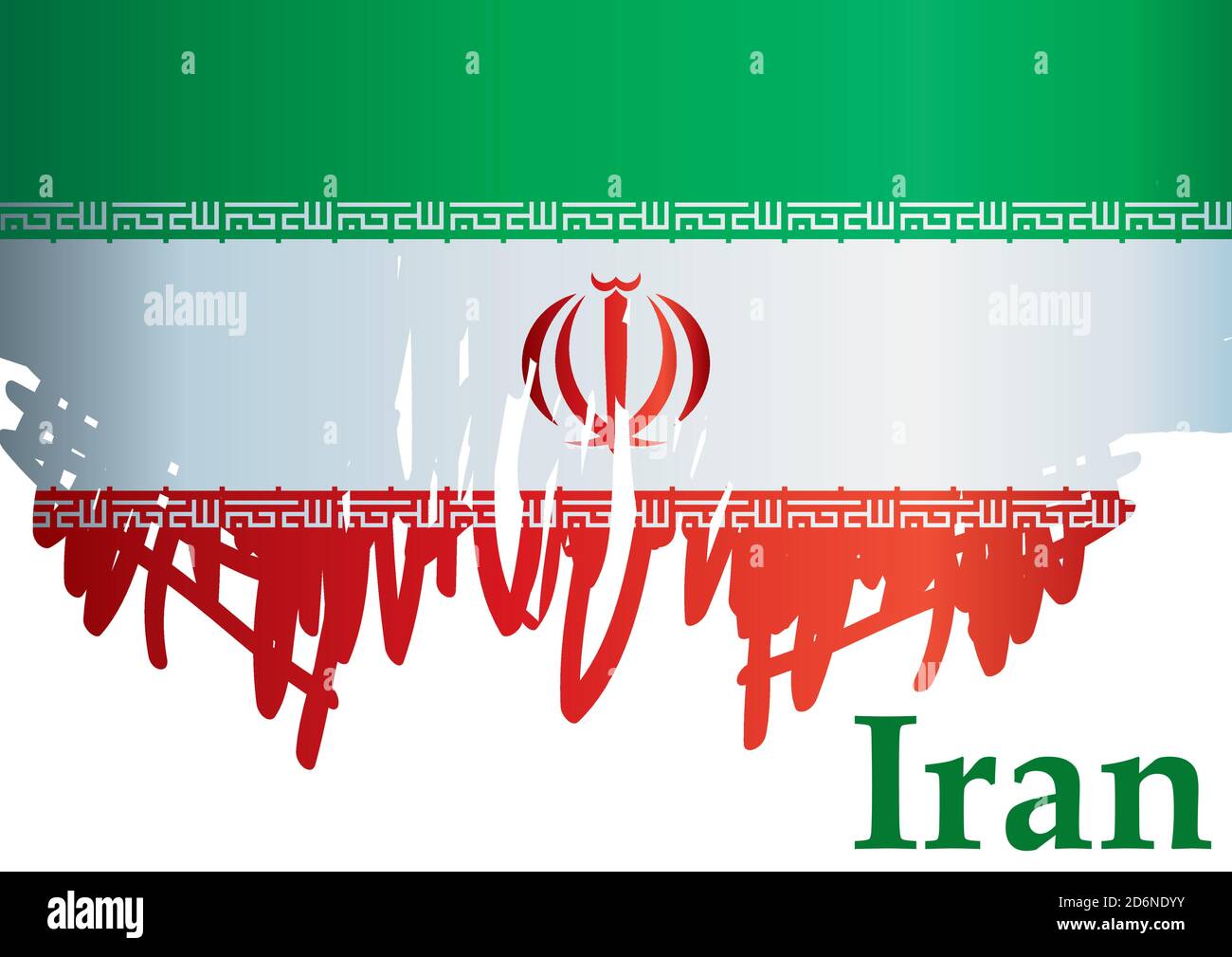 Flag of Iran, Islamic Republic of Iran. Bright, colorful vector