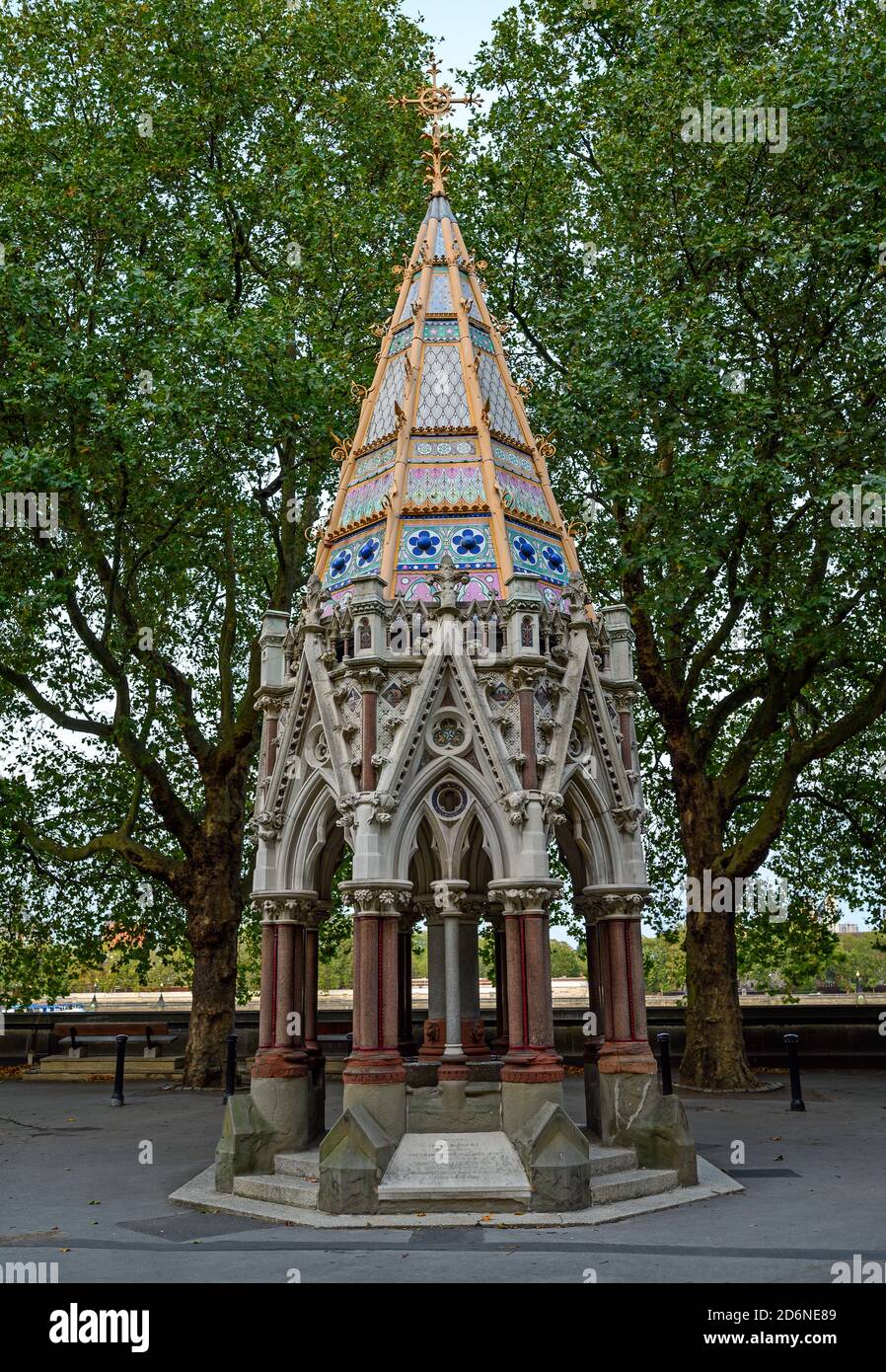Buxton Memorial Fountain in Victoria Tower Gardens, Westminster, London, UK. This water fountain commemorates the emancipation of slaves in 1834. Stock Photo