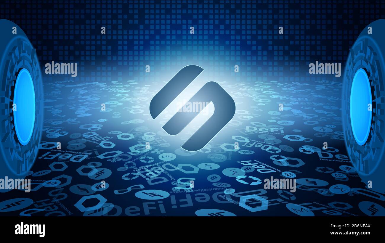 Swipe SXP token symbol of the DeFi system shining in the rays of light.  Cryptocurrency logo icon. Decentralized finance programs. Vector EPS10  Stock Vector Image & Art - Alamy