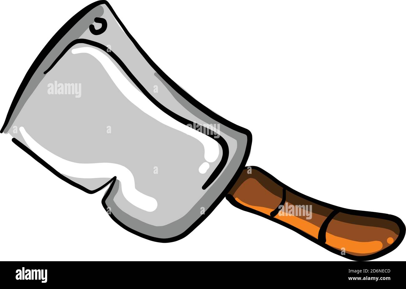 Meat knife, illustration, vector on white background Stock Vector