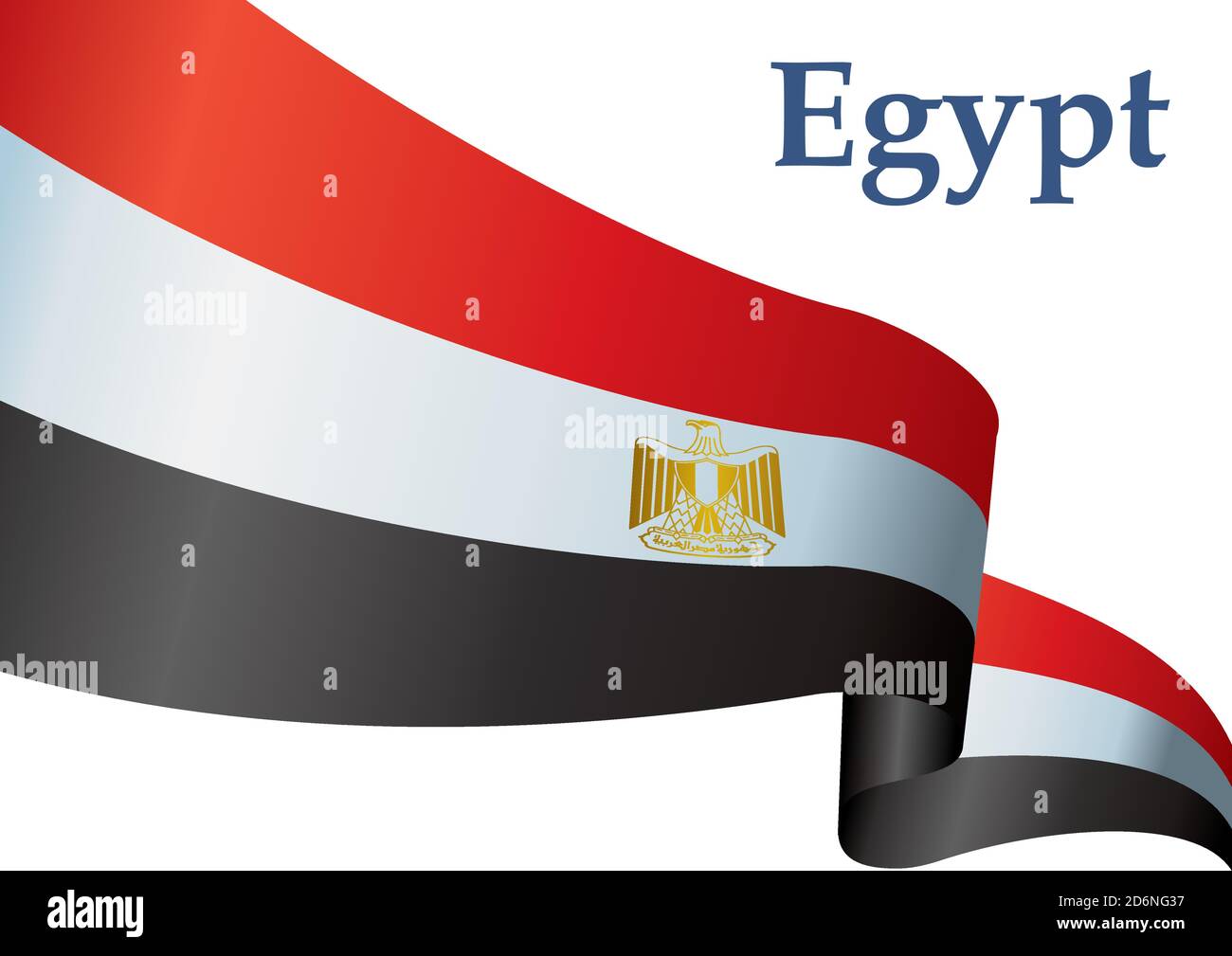 Flag of Egypt, Arab Republic of Egypt. Bright, colorful vector