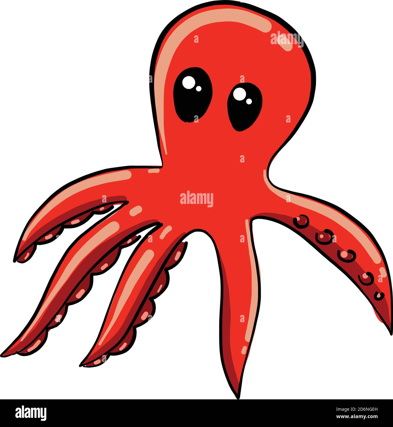 Red big octopus, illustration, vector on white background Stock Vector  Image & Art - Alamy