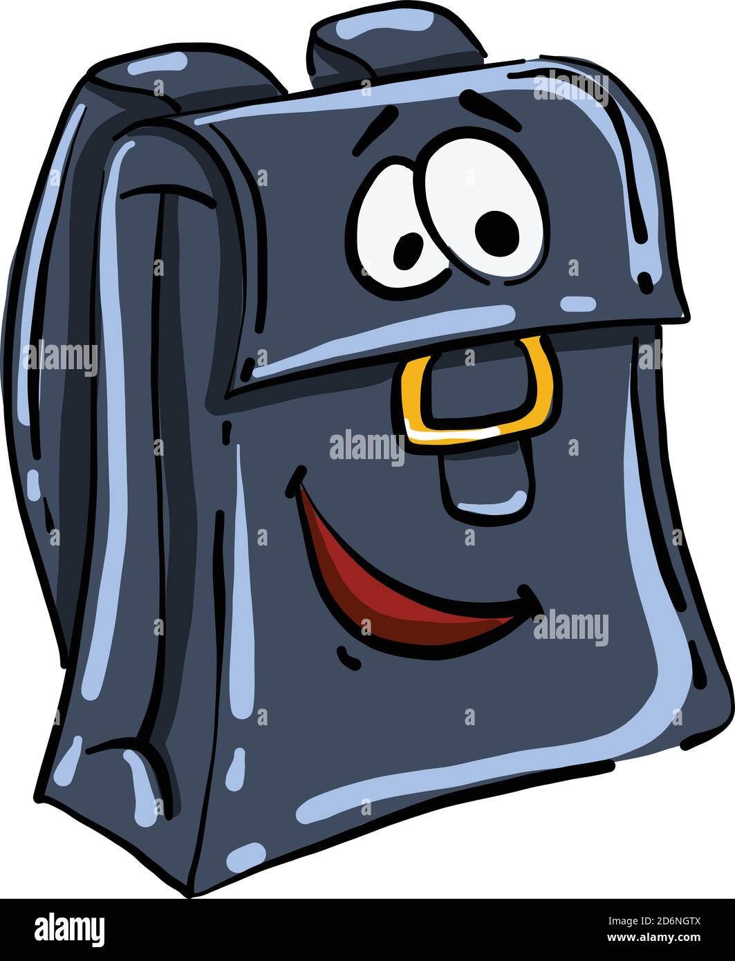 Old bag with eyes, illustration, vector on white background Stock