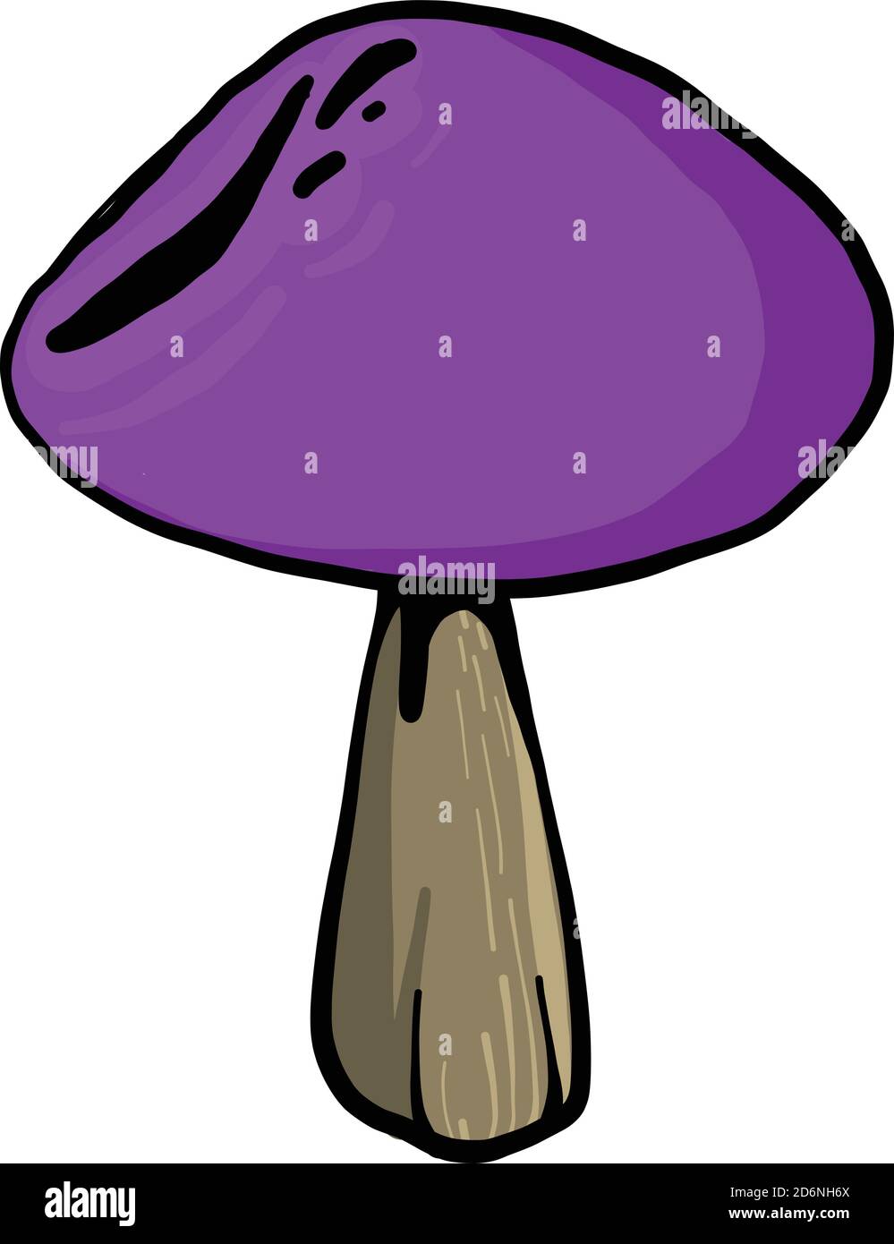 Purple mushroom, illustration, vector on white background Stock Vector