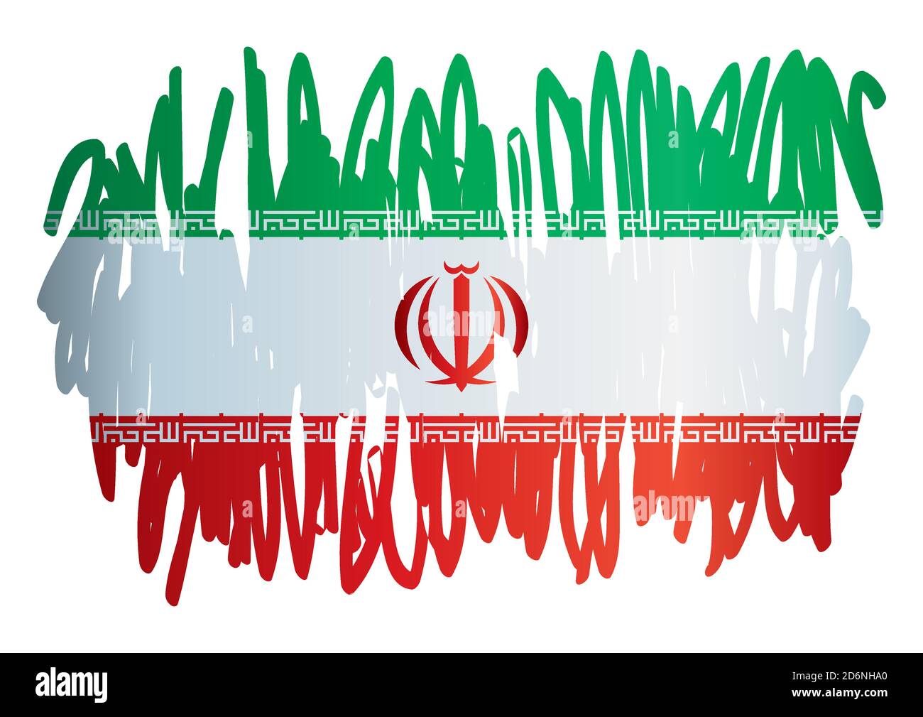 Flag of Iran, Islamic Republic of Iran. Bright, colorful vector