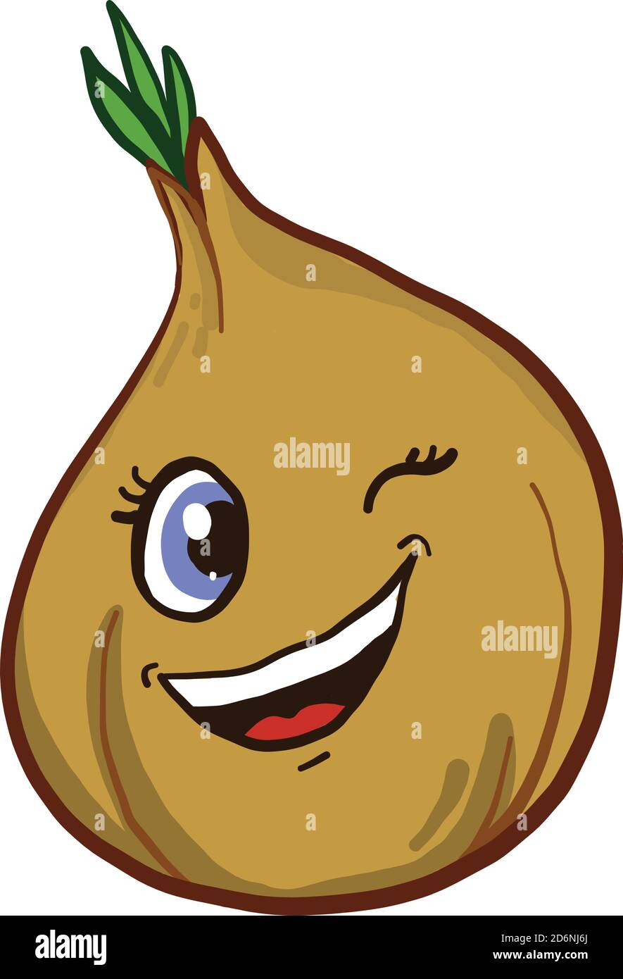 Onion with blue eyes, illustration, vector on white background Stock Vector Image & Art Alamy