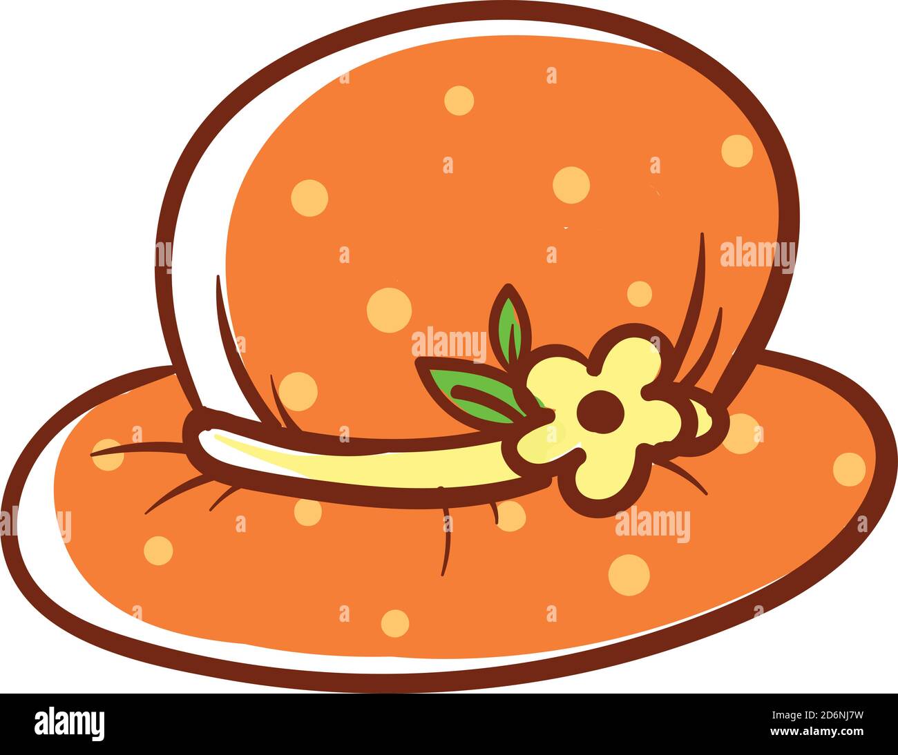 Orange hat, illustration, vector on white background Stock Vector Image ...