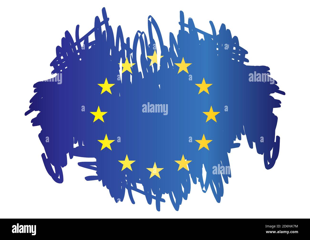 Flag of Europe, European Union. Bright, colorful vector illustration