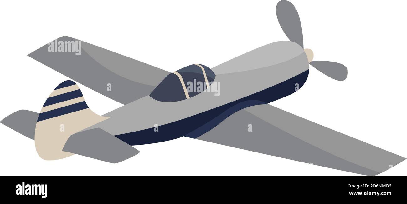 Monoplane flying, illustration, vector on white background Stock Vector