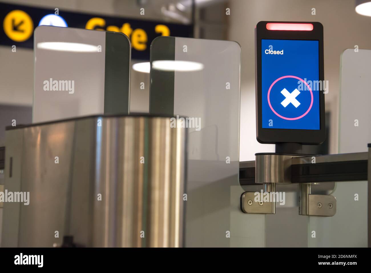 Airport boarding gate, closed Stock Photo Alamy