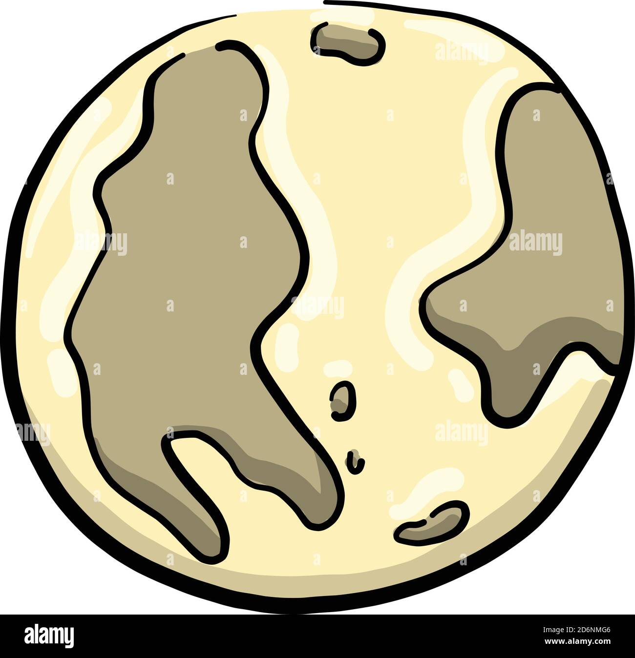 Yellow moon, illustration, vector on white background Stock Vector