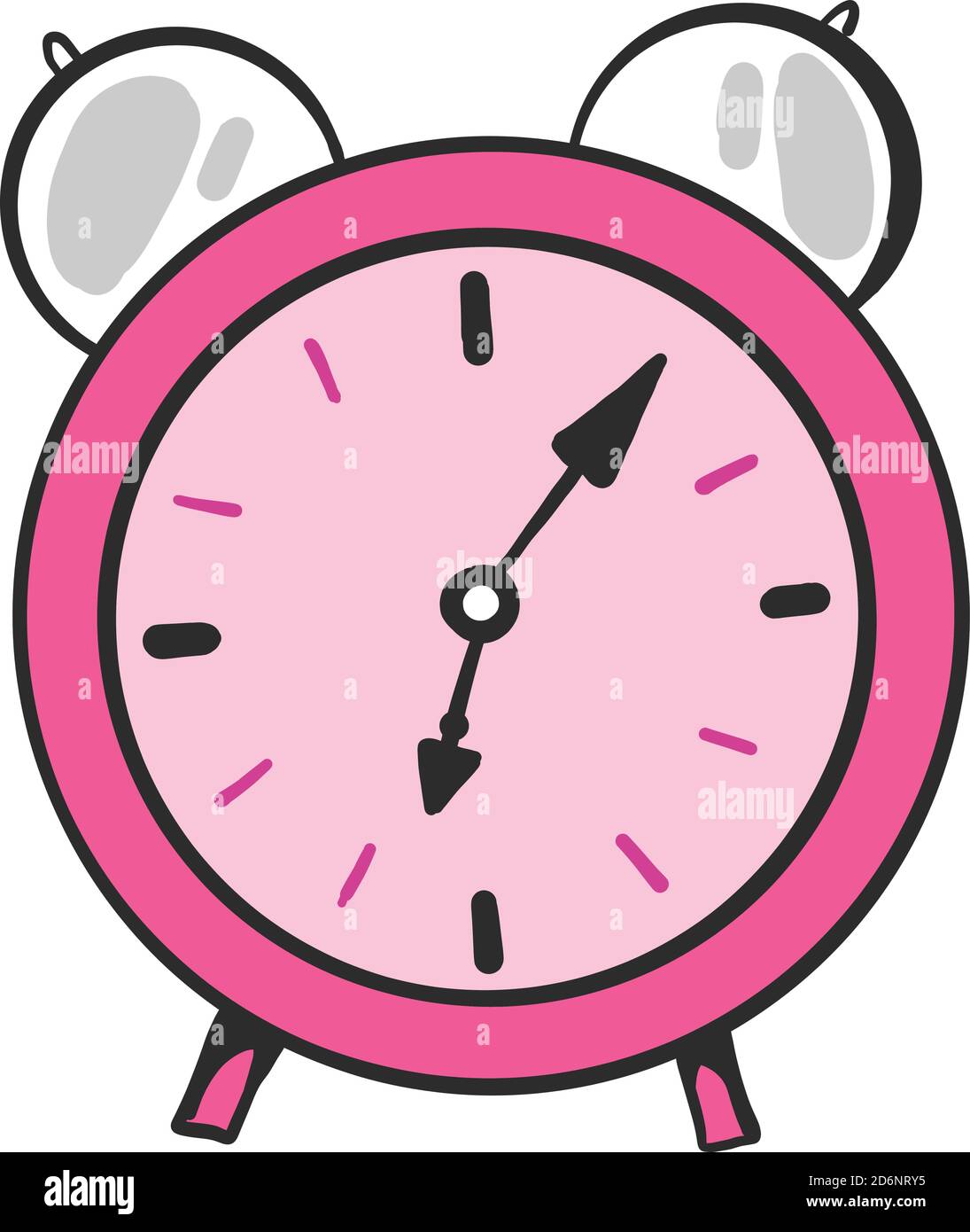Pink alarm clock, illustration, vector on white background Stock Vector Image & Art Alamy