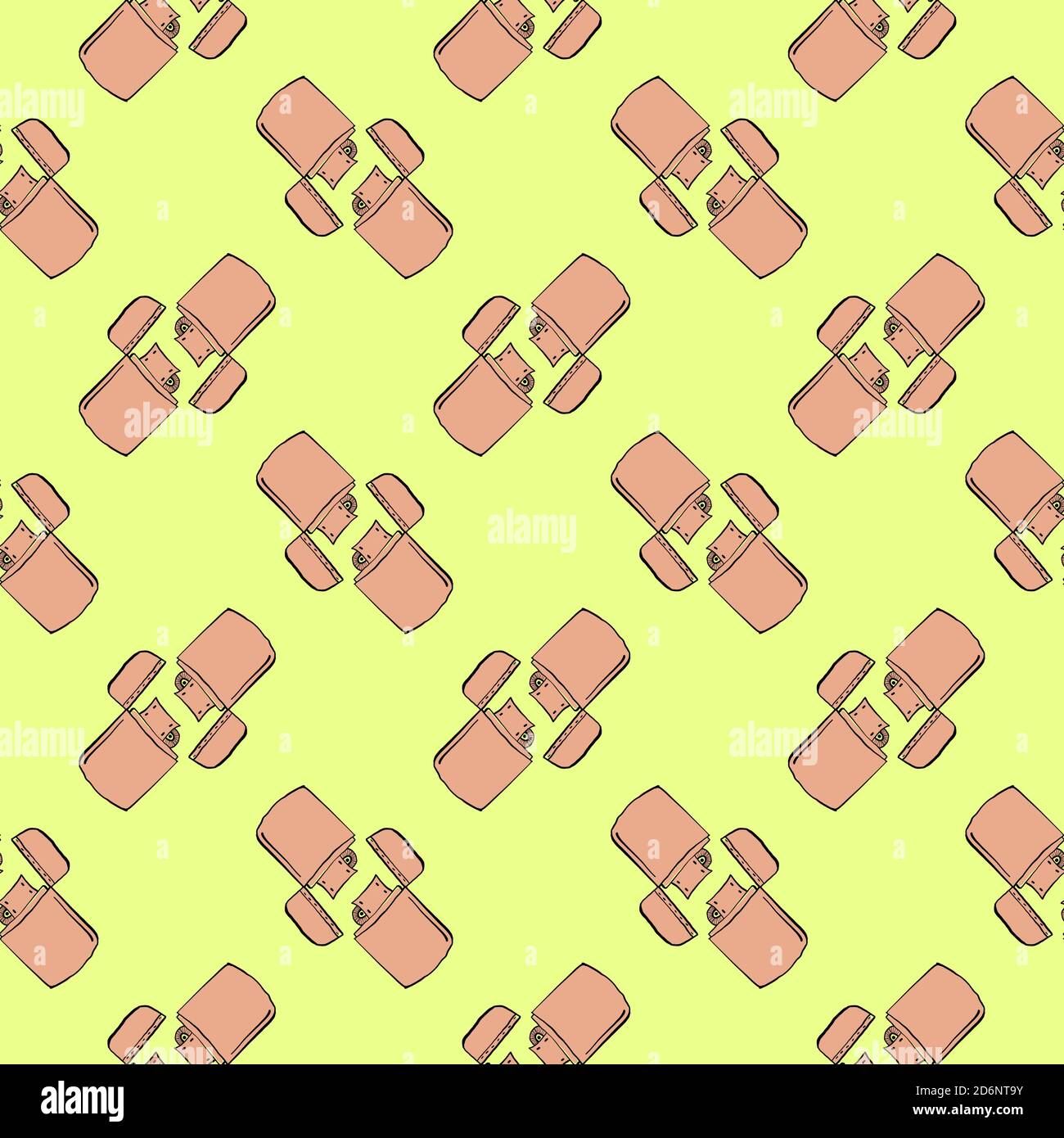 Pink lighter, seamless pattern on green background. Stock Vector
