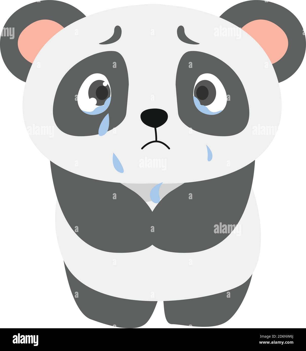 Crying panda, illustration, vector on white background Stock Vector